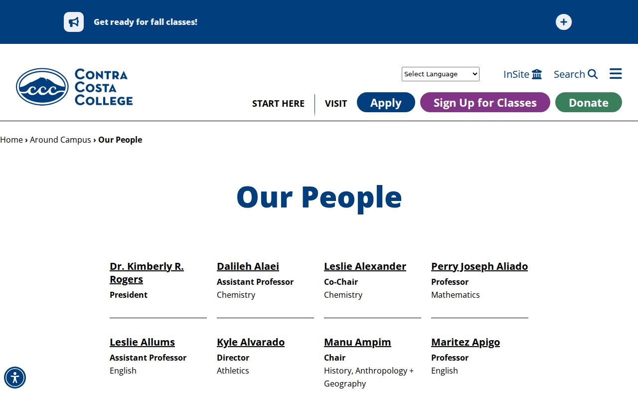 San Pablo people directories Contra Costa College faculty staff
