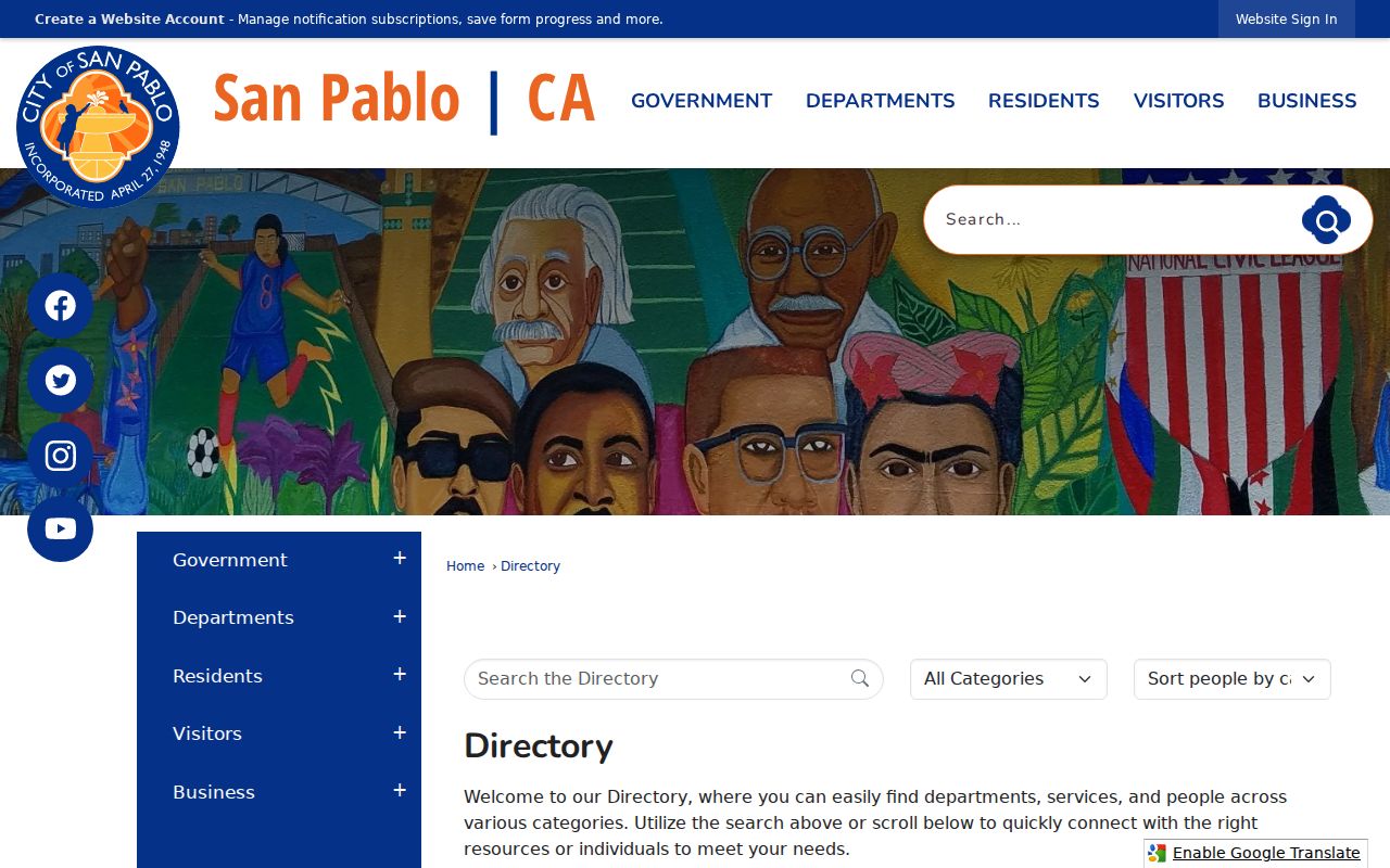 San Pablo people directories city staff search