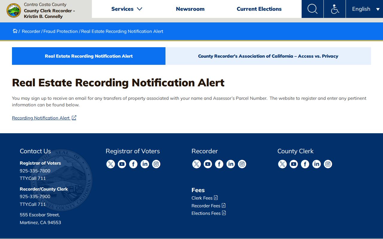San Pablo public records real estate recording alert