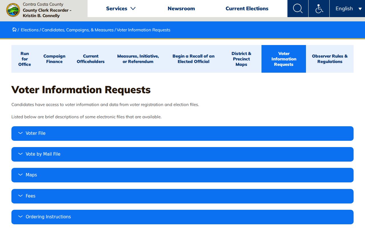 San Pablo voter registration records request through Contra Costa County